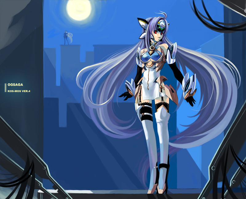kos-mos, t-elos, and kos-mos ver. 4 (super robot wars and 3 more) drawn by shoumei_ame