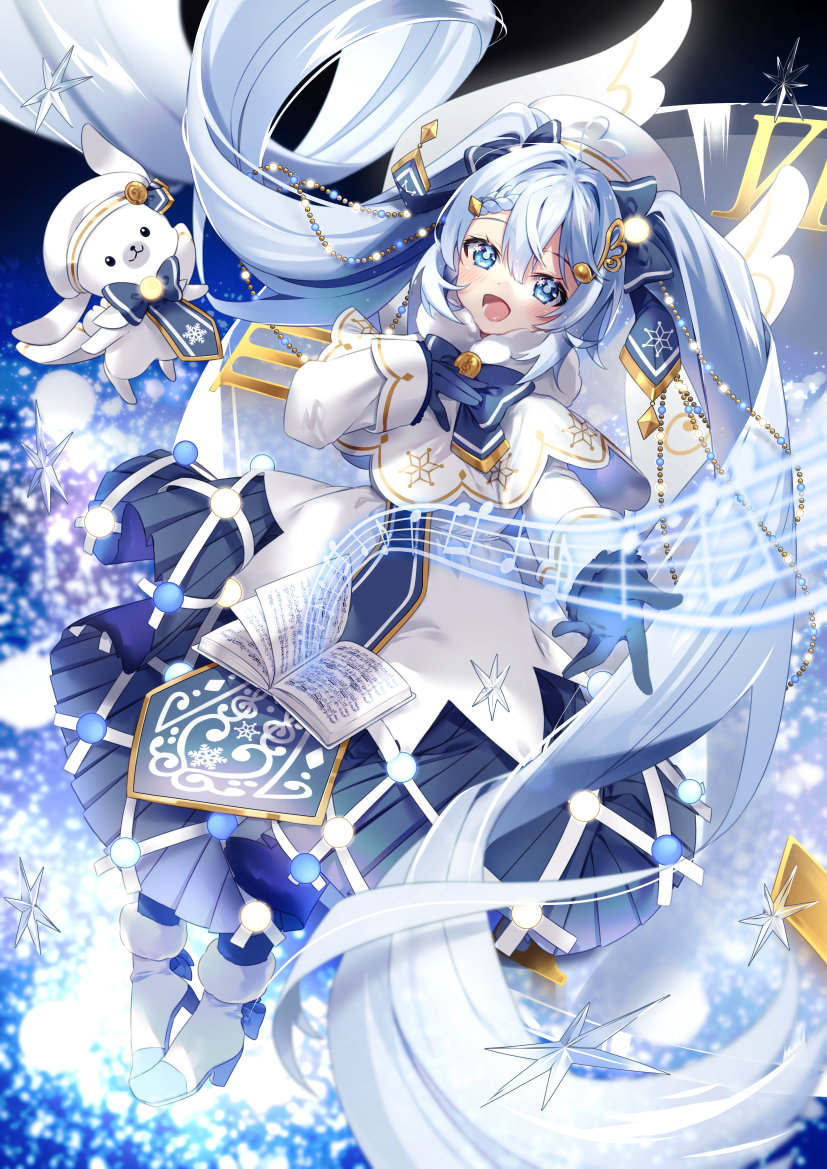 hatsune miku, yuki miku, and rabbit yukine (vocaloid) drawn by arami_o_8