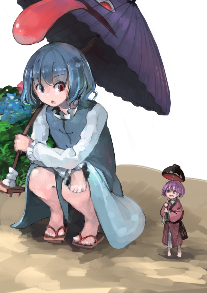 tatara kogasa and sukuna shinmyoumaru (touhou) drawn by ichiba_youichi