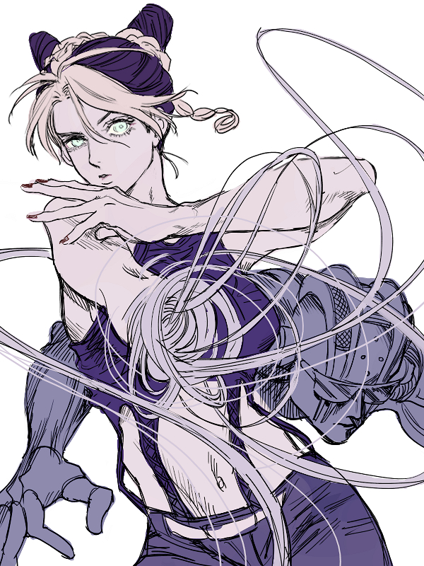 kujo jolyne and stone free (jojo no kimyou na bouken and 1 more) drawn by adachi_(ioioi)