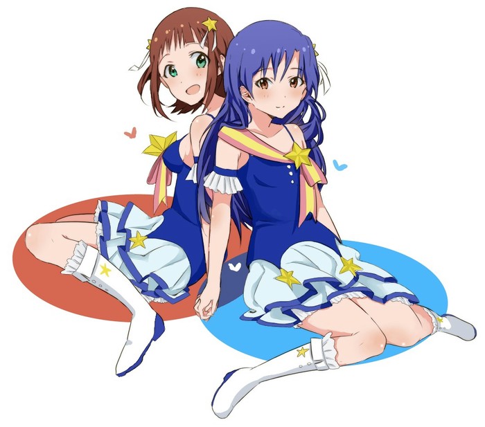 kisaragi chihaya and amami haruka (idolmaster) drawn by yayamori