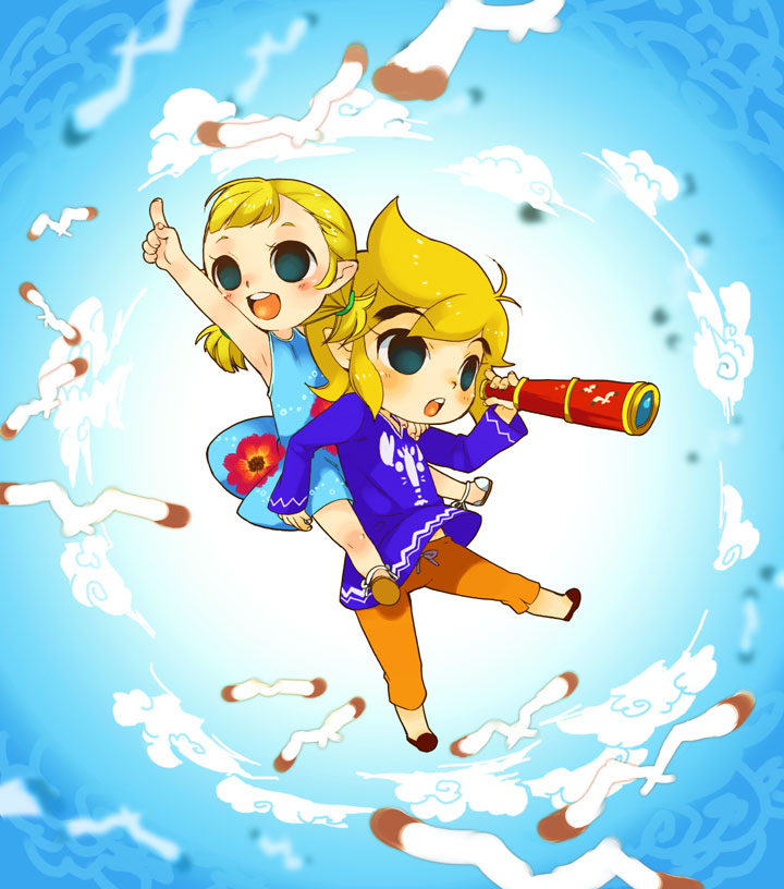 link, toon link, and aryll (the legend of zelda and 1 more) drawn by mitsubachi_koucha
