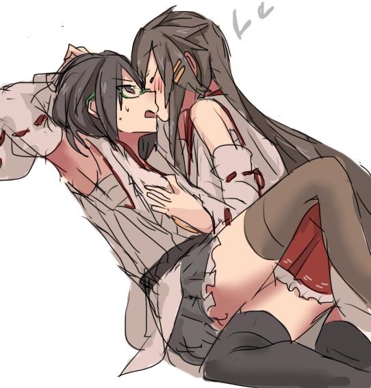 haruna and kirishima (kantai collection) drawn by rn_(radon'ya)
