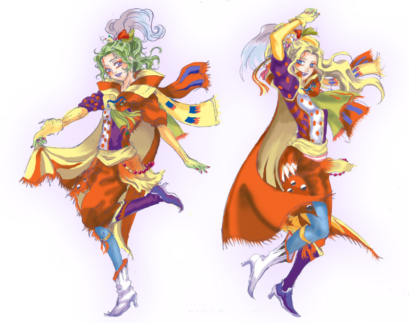 terra branford, celes chere, and kefka palazzo (final fantasy and 1 more) drawn by merahando