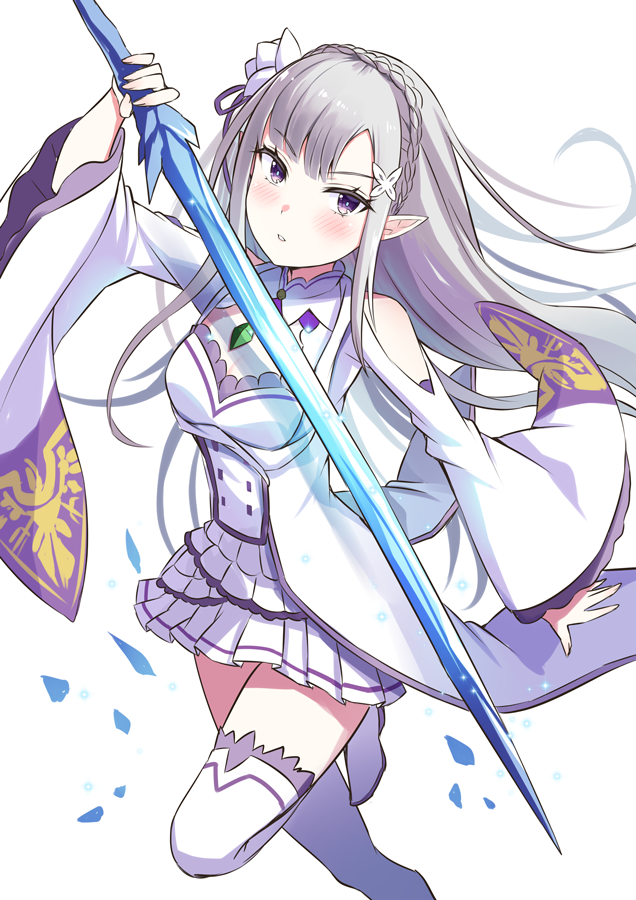 emilia (re:zero kara hajimeru isekai seikatsu) drawn by s_(hdru2332)