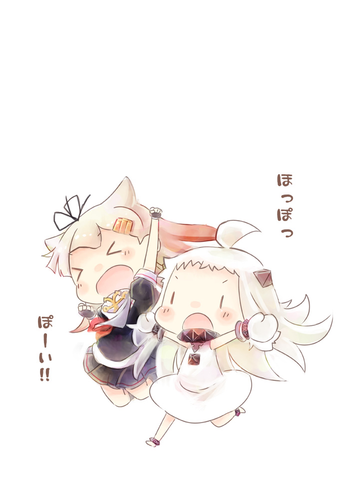 yuudachi, yuudachi kai ni, and northern ocean princess (kantai collection) drawn by hinata_yuu