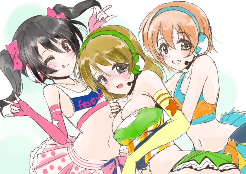 yazawa nico, hoshizora rin, and koizumi hanayo (love live! and 2 more) drawn by frapowa