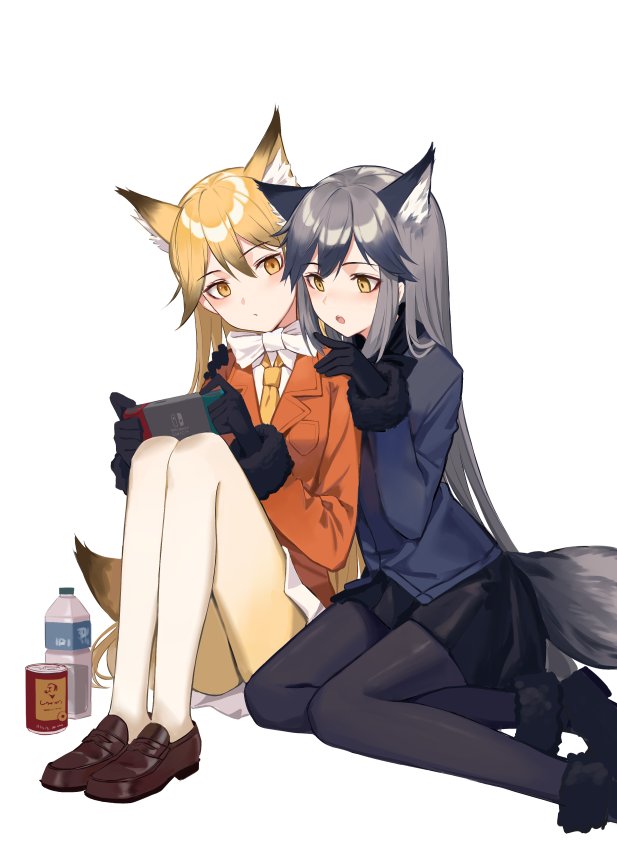 silver fox and ezo red fox (kemono friends and 1 more) drawn by huanxiang_heitu