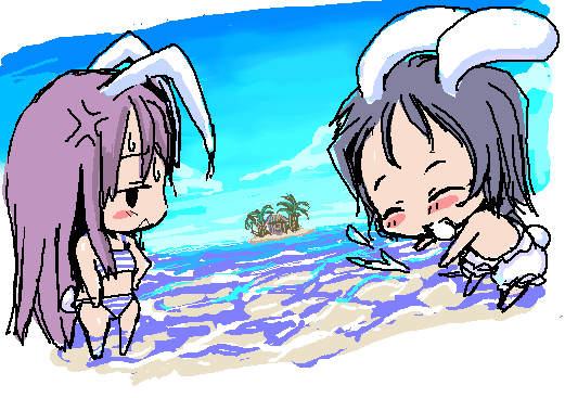 reisen udongein inaba and inaba tewi (touhou) drawn by baku_taso