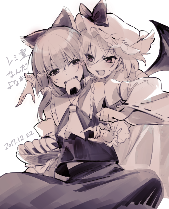 hakurei reimu and remilia scarlet (touhou) drawn by yuki_(popopo)