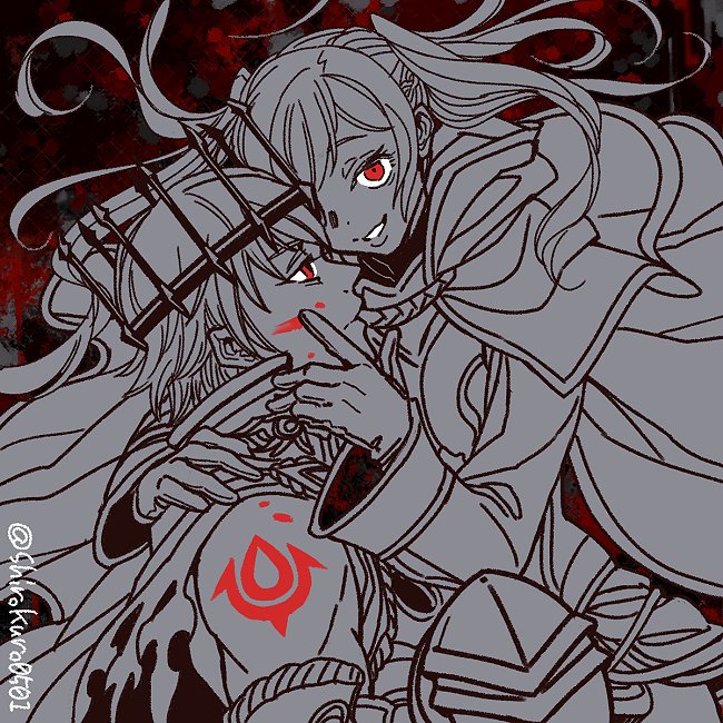 female robin and chrom (fire emblem and 2 more) drawn by shirokuro_(0501nk)