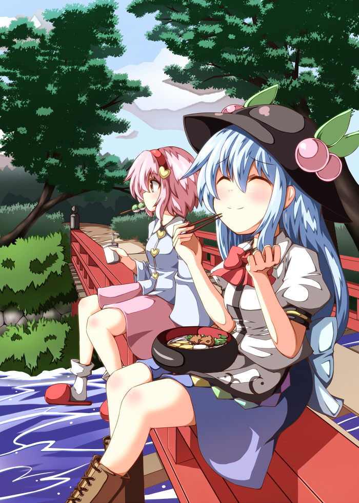 komeiji satori and hinanawi tenshi (touhou) drawn by ominaeshi_(takenoko)
