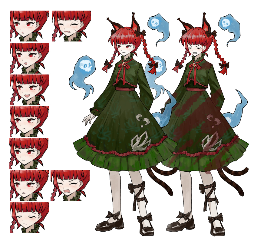 kaenbyou rin (touhou and 2 more) drawn by as-zero