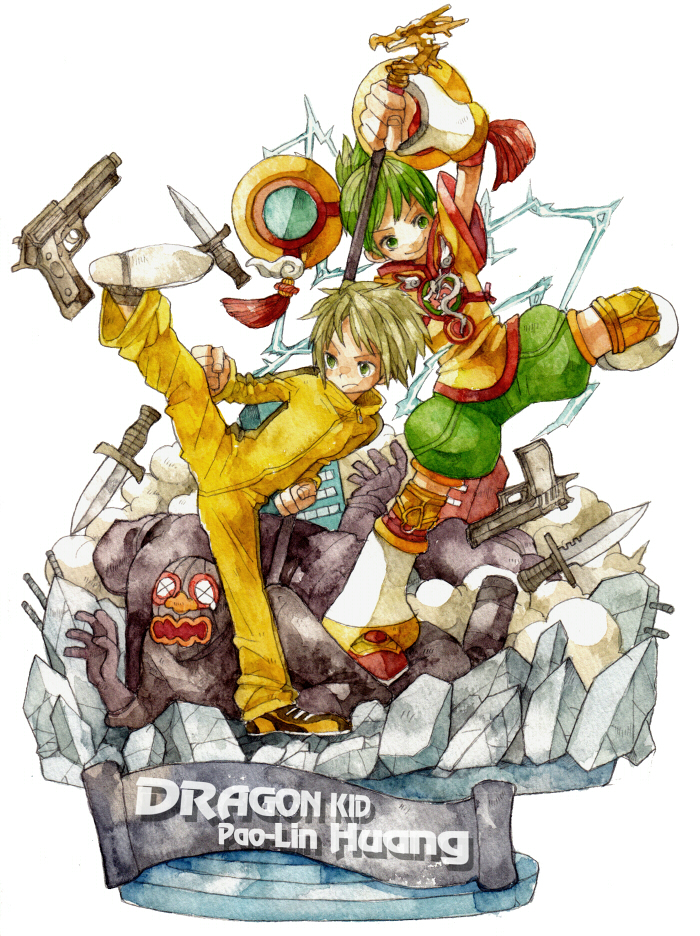 huang pao-lin and dragon kid (tiger & bunny) drawn by ina_(gonsora)