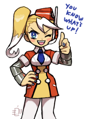 call and call e (mighty no. 9) drawn by emlan