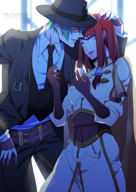 tsubaki yayoi and hazama (blazblue) drawn by jou_(mono)