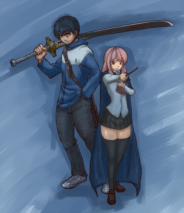 louise francoise le blanc de la valliere and hiraga saito (zero no tsukaima) drawn by taikoubou_(ace)