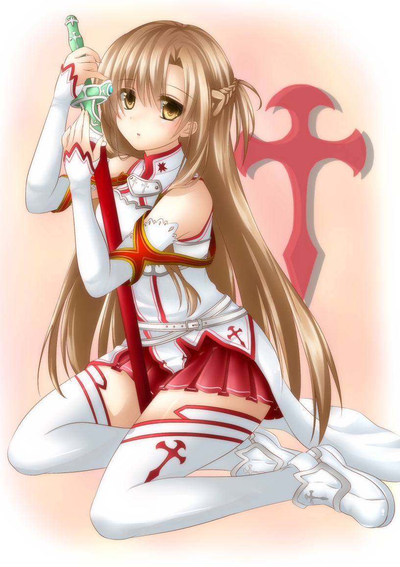 asuna (sword art online) drawn by miko_(royal_milk)