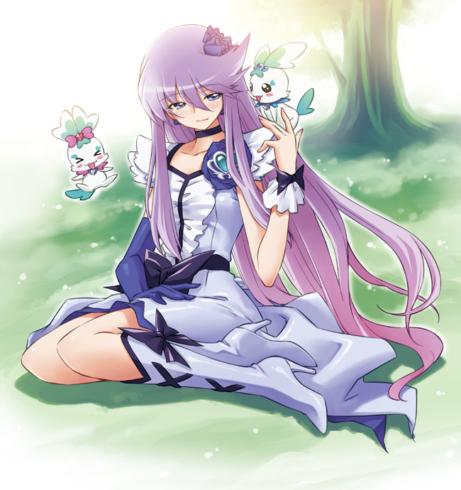 tsukikage yuri, cure moonlight, coffret, and chypre (precure and 1 more) drawn by kazuma_muramasa