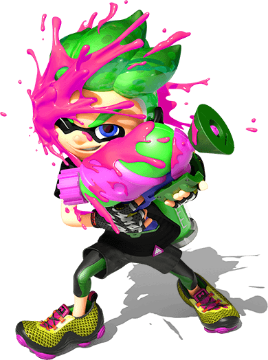 inkling player character, inkling boy, and cuttlefrsh (splatoon and 1 more)