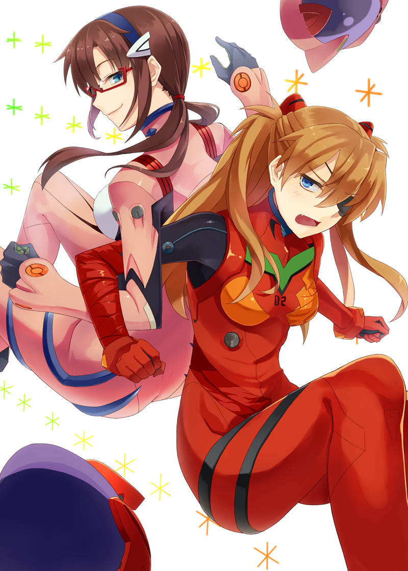 souryuu asuka langley and makinami mari illustrious (neon genesis evangelion and 2 more) drawn by fujisaki_hikari and prime_(prime_tw)