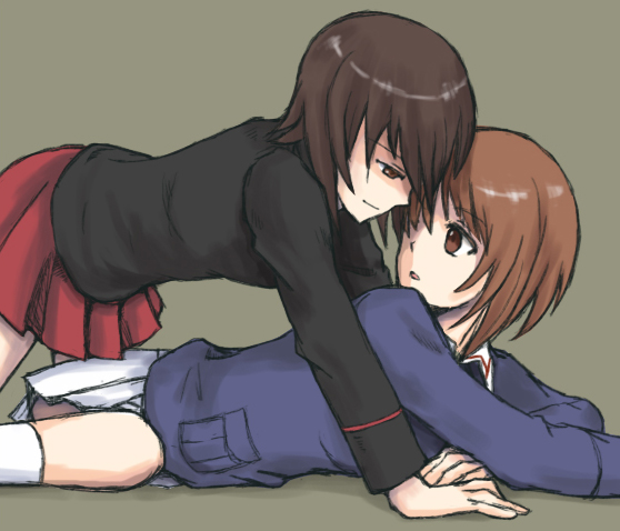 nishizumi miho and nishizumi maho (girls und panzer) drawn by mutsu_(layergreen)