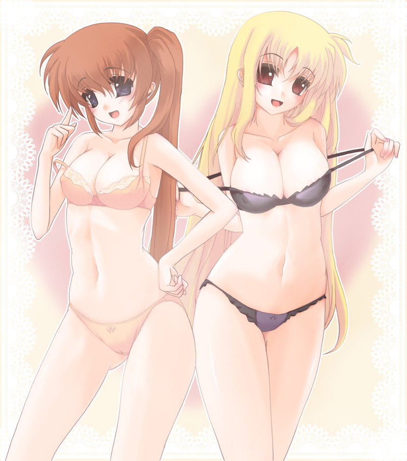 fate testarossa and takamachi nanoha (lyrical nanoha and 1 more) drawn by frapowa