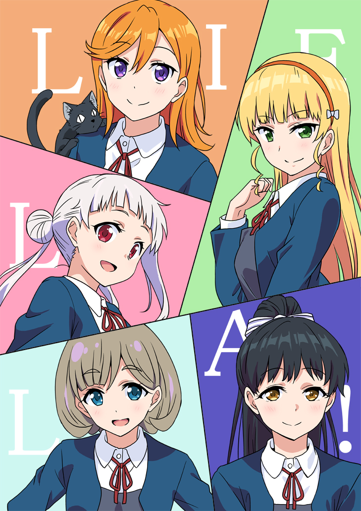 shibuya kanon, heanna sumire, tang keke, arashi chisato, and hazuki ren (love live! and 1 more) drawn by marugoshi_teppei