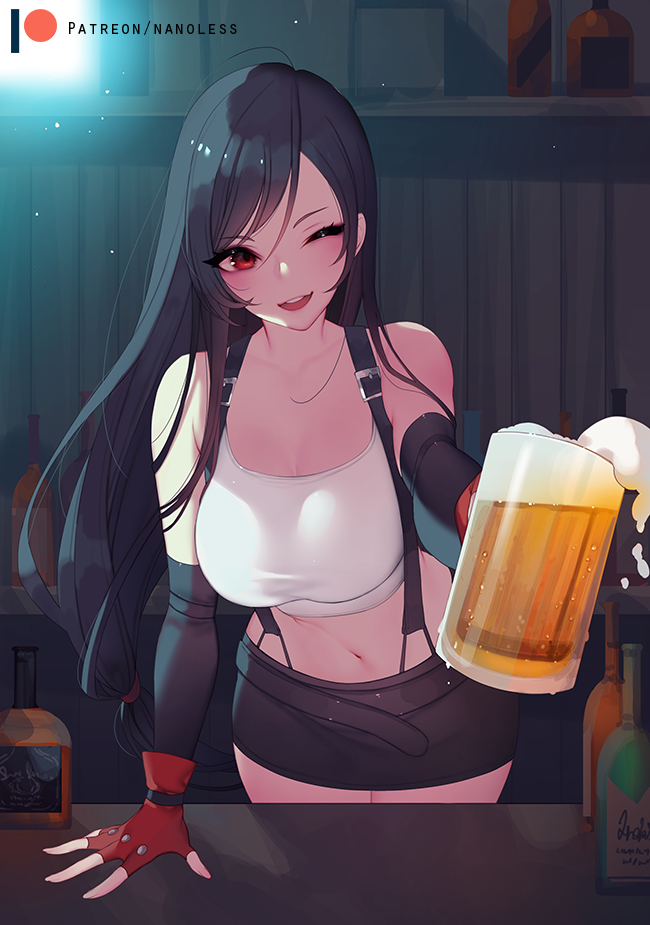 tifa lockhart (final fantasy and 1 more) drawn by nanoless