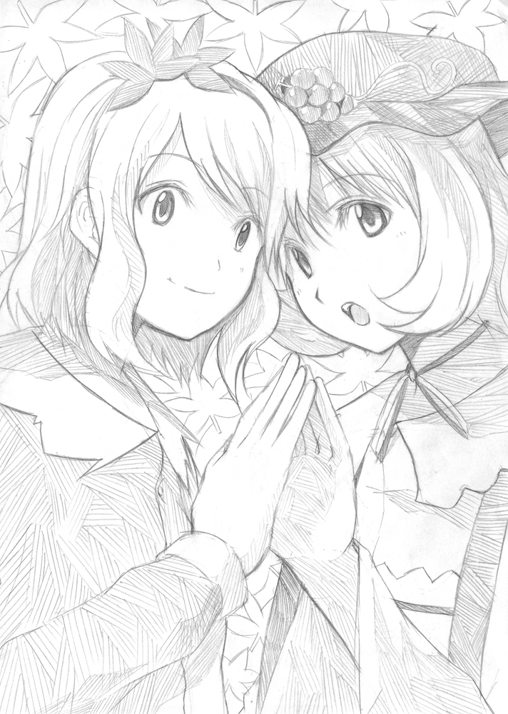 aki minoriko and aki shizuha (touhou) drawn by tsuji_kazuho