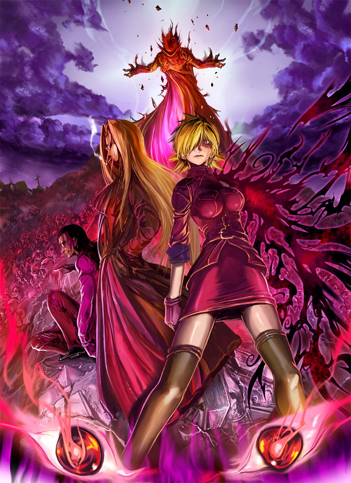 alucard, seras victoria, integra hellsing, and walter c. dornez (hellsing) drawn by junshi_(junbox)