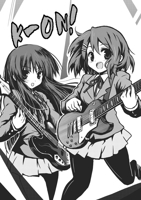 akiyama mio and hirasawa yui (k-on!) drawn by waiai