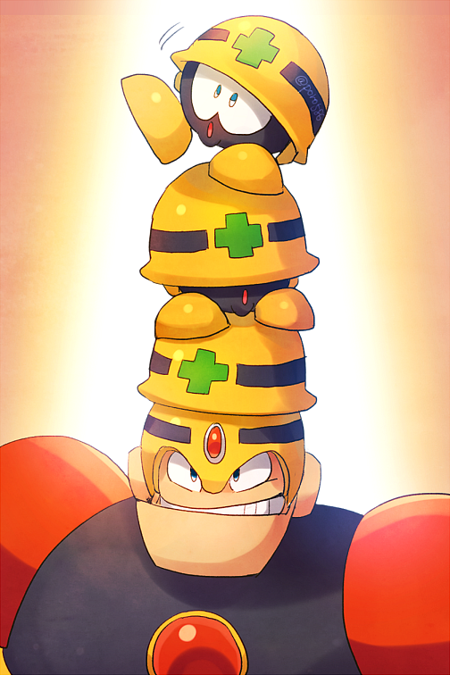 met and guts man (mega man and 1 more) drawn by poroi_(poro586)