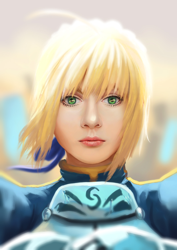 artoria pendragon and saber (fate and 1 more) drawn by fateline_alpha