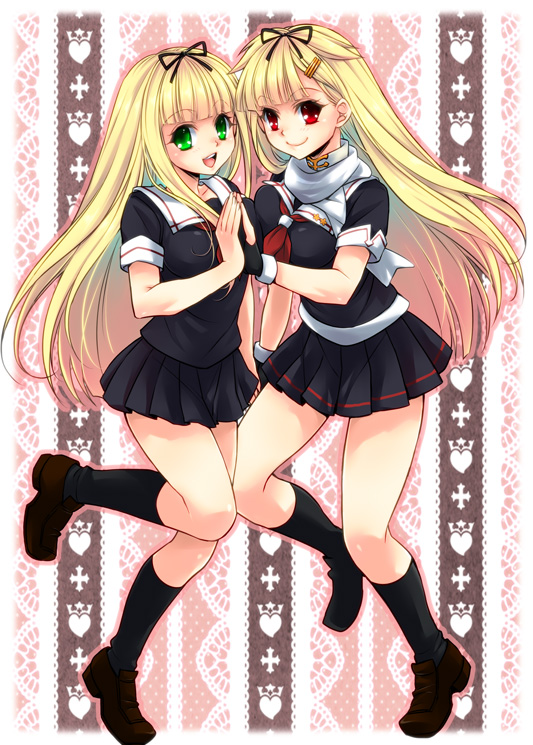 yuudachi and yuudachi kai ni (kantai collection) drawn by sousui_hani