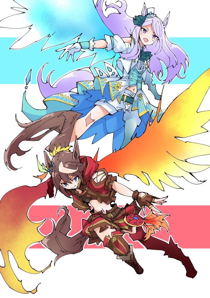 mejiro mcqueen and tokai teio (umamusume) drawn by nodachi_(nodati51)