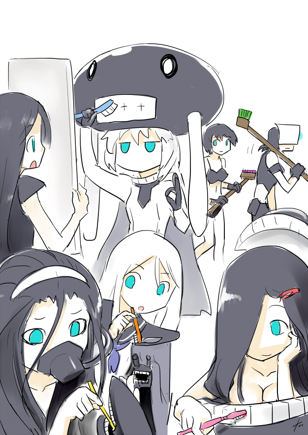 wo-class aircraft carrier, ta-class battleship, ru-class battleship, ri-class heavy cruiser, chi-class torpedo cruiser, and 2 more (kantai collection) drawn by ebizome