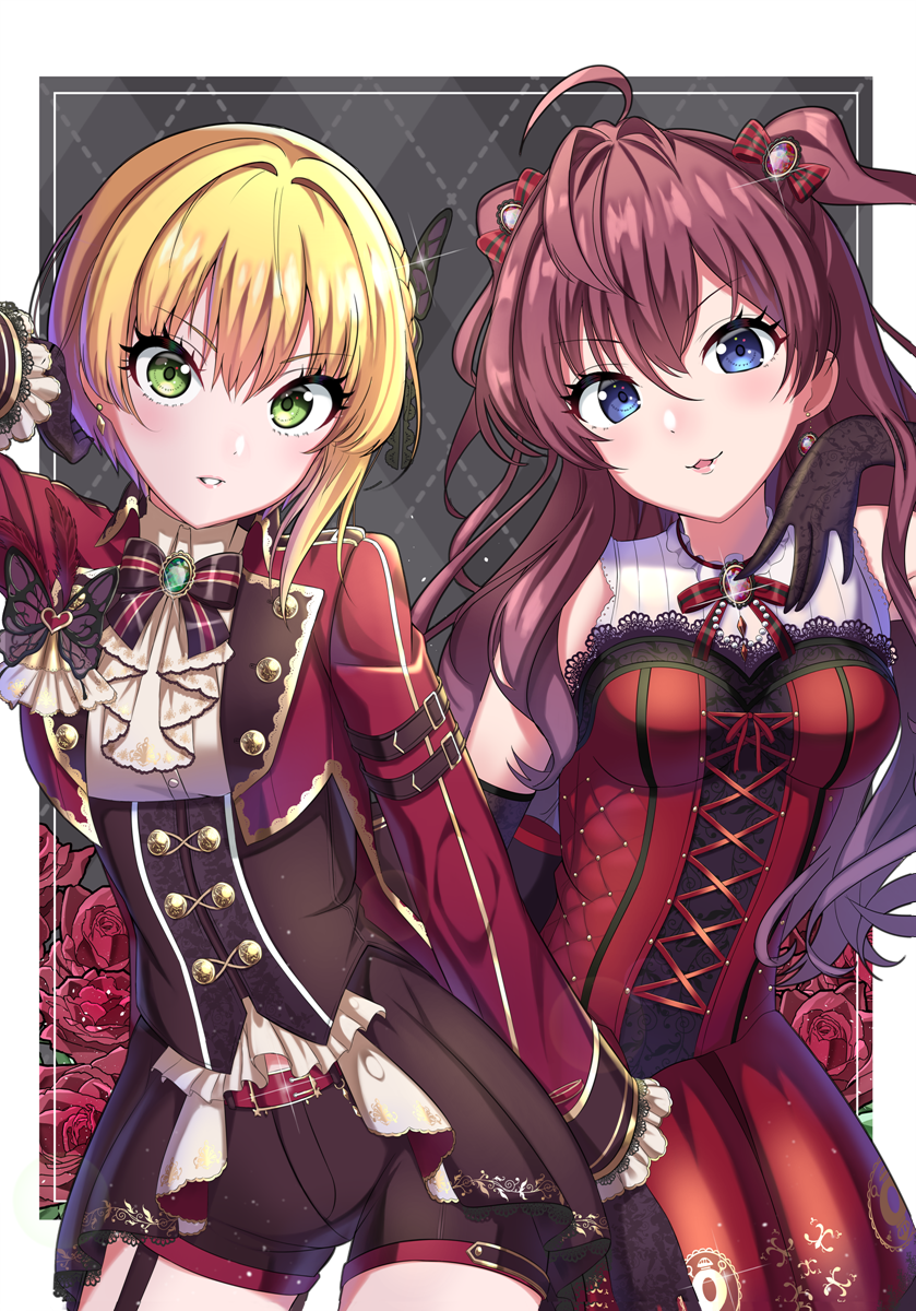 ichinose shiki and miyamoto frederica (idolmaster and 2 more) drawn by sutoroa