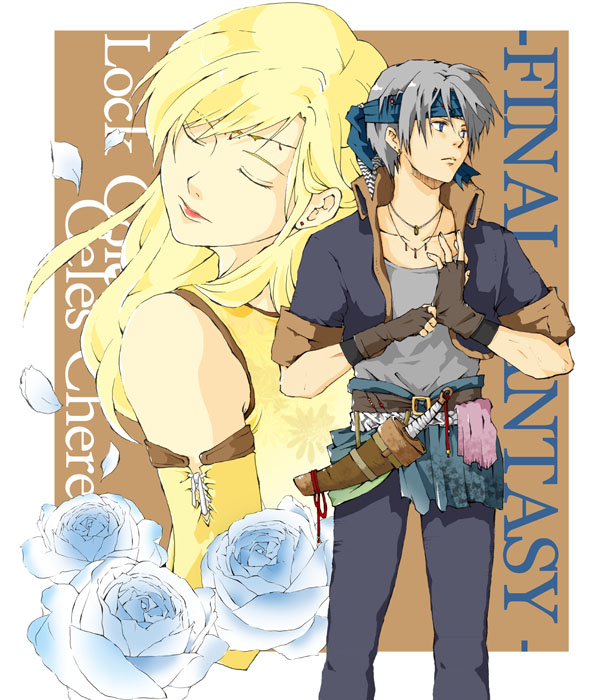 celes chere and locke cole (final fantasy and 1 more) drawn by namo_(pixiv91859)