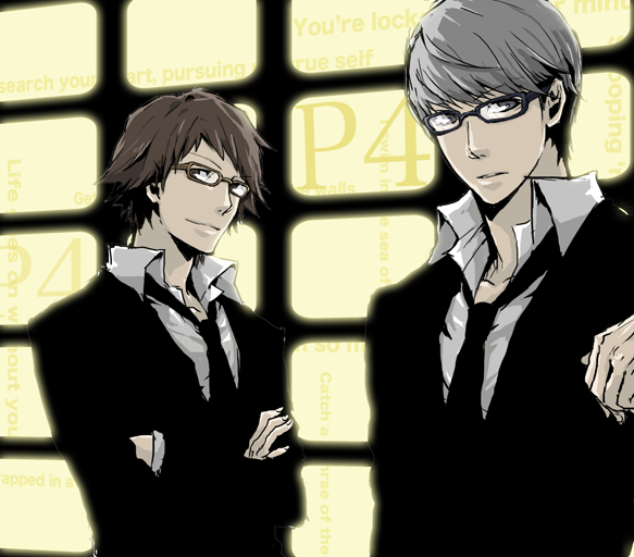 narukami yu and hanamura yousuke (persona and 1 more) drawn by umechiui