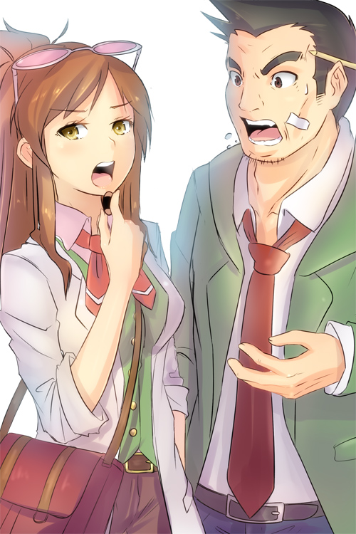 dick gumshoe and ema skye (ace attorney and 1 more) drawn by magister