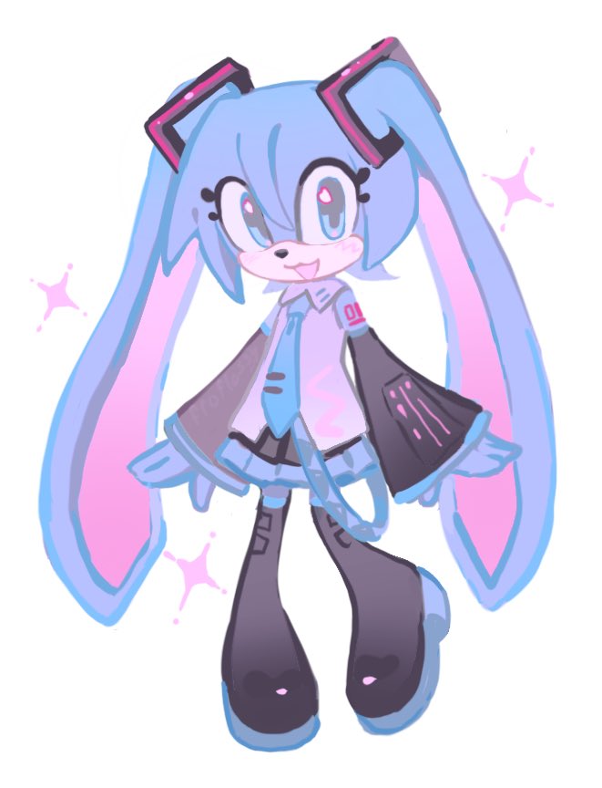 hatsune miku (vocaloid and 1 more) drawn by froflossy