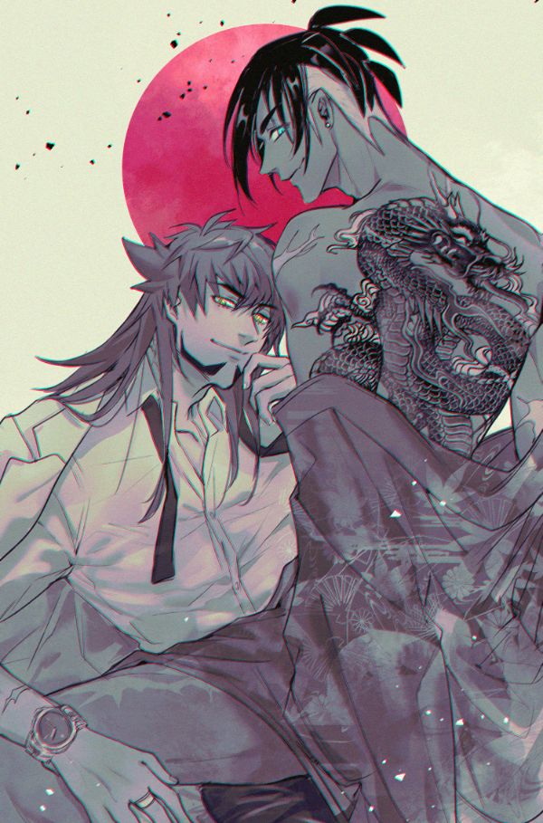 leon and raihan (pokemon and 1 more) drawn by chiyo_(miichiyochin)