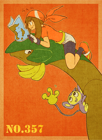 may, aipom, and tropius (pokemon and 1 more) drawn by yuza