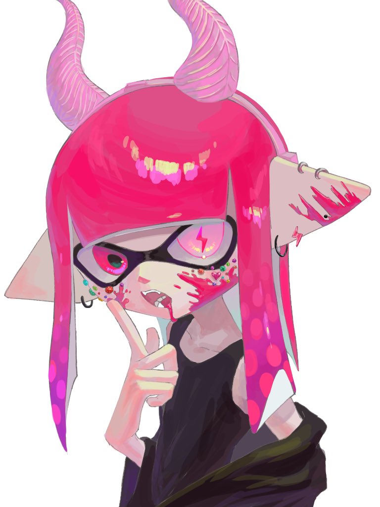 inkling player character and inkling girl (splatoon) drawn by kurutot1