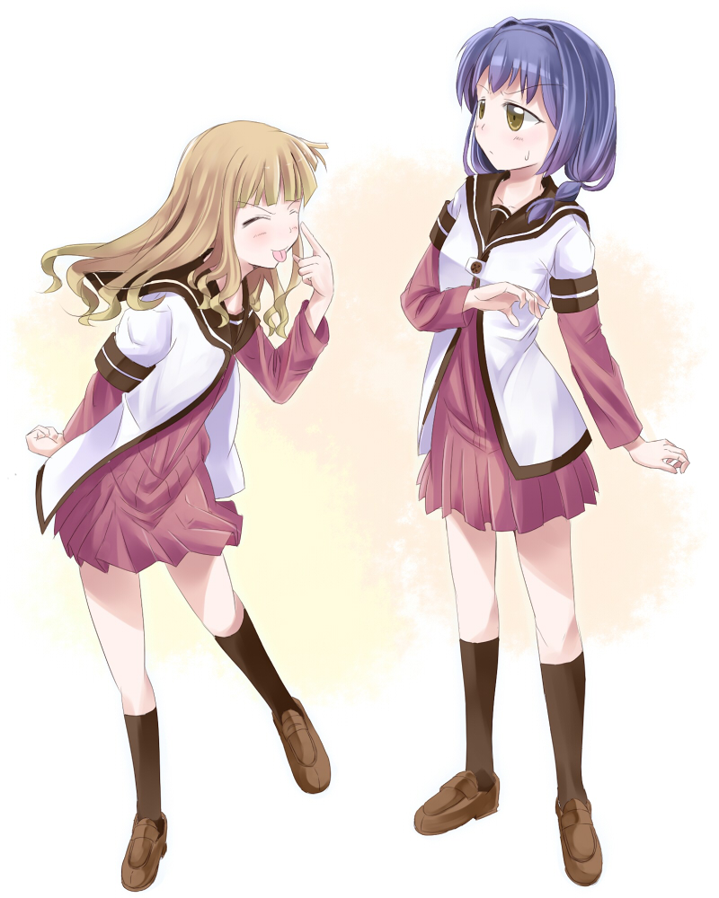 oomuro sakurako and furutani himawari (yuruyuri) drawn by neginuta