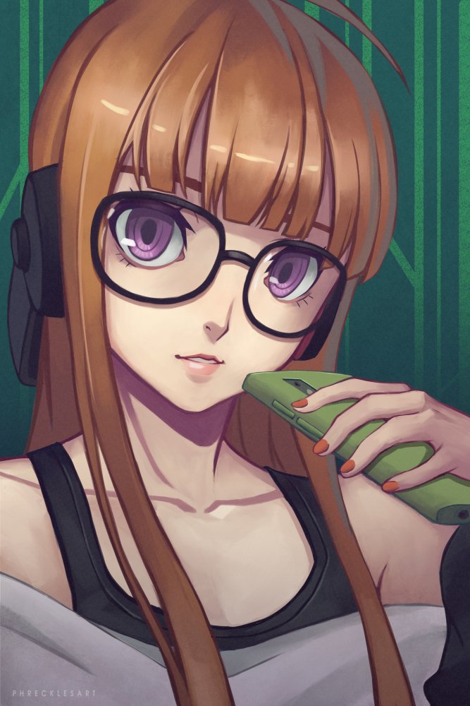 sakura futaba (persona and 1 more) drawn by phrecklesart