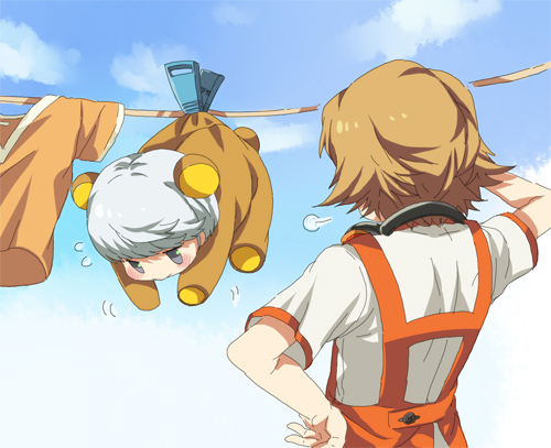 narukami yu and hanamura yousuke (persona and 1 more) drawn by chirukome