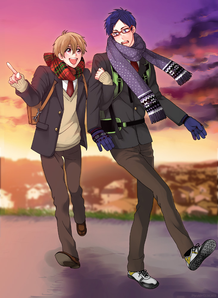 hazuki nagisa and ryuugazaki rei (free!) drawn by junky9696