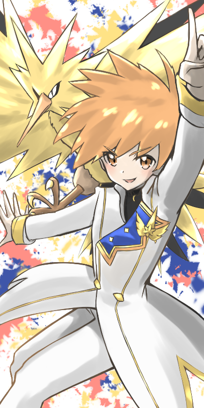 blue oak and zapdos (pokemon and 1 more) drawn by furasuko_(sea-gull-chop)